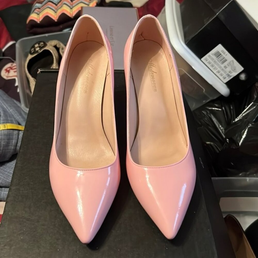 Pink Faux Patent Leather Pumps